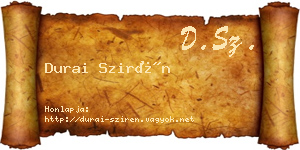Durai Szirén névjegykártya